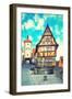 Old Street in Rothenburg Ob Der Tauber, Bavaria, Germany. Instagram Style Filter-Zoom-zoom-Framed Photographic Print