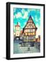 Old Street in Rothenburg Ob Der Tauber, Bavaria, Germany. Instagram Style Filter-Zoom-zoom-Framed Photographic Print