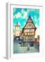 Old Street in Rothenburg Ob Der Tauber, Bavaria, Germany. Instagram Style Filter-Zoom-zoom-Framed Photographic Print