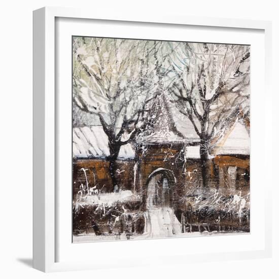 Old Street In Vitebsk In The Winter-balaikin2009-Framed Art Print