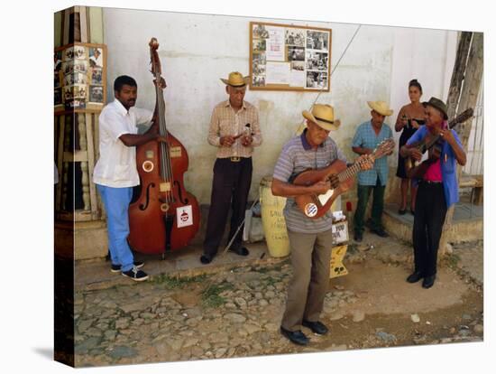Old Street Musicians, Trinidad, Cuba, Caribbean, Central America-Bruno Morandi-Stretched Canvas