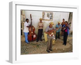 Old Street Musicians, Trinidad, Cuba, Caribbean, Central America-Bruno Morandi-Framed Photographic Print