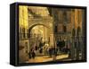 Old Street of Brescia-Angelo Inganni-Framed Stretched Canvas