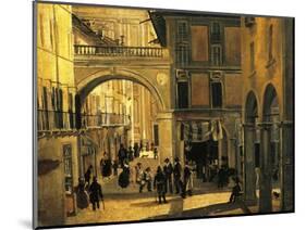 Old Street of Brescia-Angelo Inganni-Mounted Giclee Print