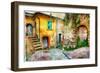 Old Streets of Medieval Villages of Italy, Artistic Picture-Maugli-l-Framed Photographic Print