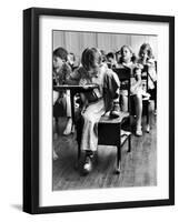 Old Style School Desk with Side Arm Table-J^ R^ Eyerman-Framed Photographic Print