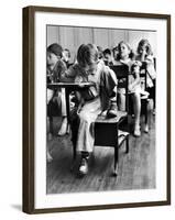 Old Style School Desk with Side Arm Table-J^ R^ Eyerman-Framed Photographic Print