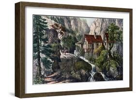 Old Swiss Mill, 1872-Currier & Ives-Framed Giclee Print