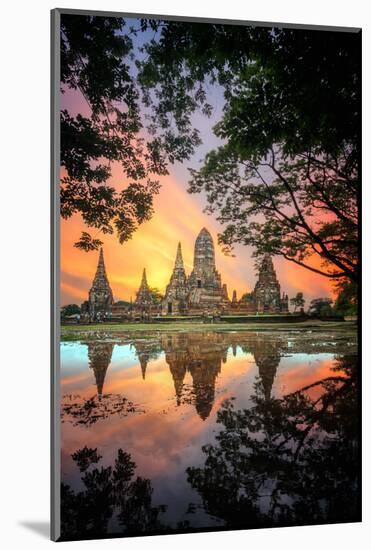 Old Temple Wat Chaiwatthanaram in Ayutthaya,Thailand-SantiPhotoSS-Mounted Photographic Print