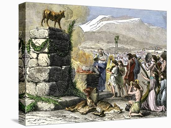 Old Testament: Adoration of the Golden Calf and Animal Sacrifice by the Hebrew (Israelites) People-null-Stretched Canvas