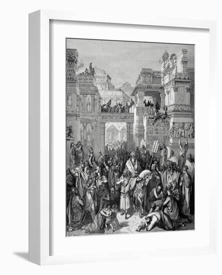 Old Testament. Book of Esther. the Triumph of Mordecai. Drawing by Hotelin, by Dore-null-Framed Giclee Print