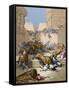 Old Testament. People Devoured by Lions in Samaria-Gustave Dore-Framed Stretched Canvas