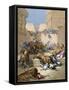 Old Testament. People Devoured by Lions in Samaria-Gustave Dore-Framed Stretched Canvas