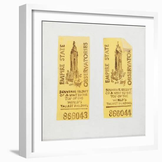 Old ticket of Empire State Building-Jennifer Abbott-Framed Giclee Print