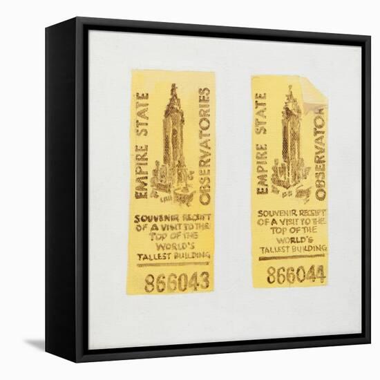 Old ticket of Empire State Building-Jennifer Abbott-Framed Stretched Canvas