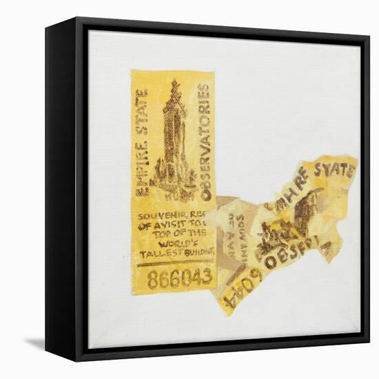 Old ticket of Empire State Builidng, 1 ticked torn up-Jennifer Abbott-Framed Stretched Canvas