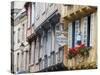 Old Timber Framed Buildings in Quimper, Southern Finistere, Brittany, France-Amanda Hall-Stretched Canvas