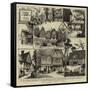 Old Timbered Houses in Kent-null-Framed Stretched Canvas