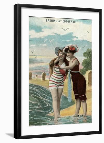 Old Time Bathing Beauties, Coronado, California-null-Framed Art Print