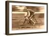 Old Time Bicycle Racer-null-Framed Art Print