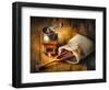 Old Time Coffee Mill With Whole Beans-George Oze-Framed Photographic Print