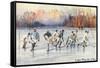 Old Time Hockey on Lake Placid, New York-null-Framed Stretched Canvas