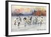 Old Time Hockey on Lake Placid, New York-null-Framed Art Print