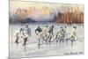 Old Time Hockey on Lake Placid, New York-null-Mounted Premium Giclee Print