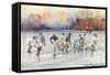 Old Time Hockey on Lake Placid, New York-null-Framed Stretched Canvas