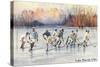 Old Time Hockey on Lake Placid, New York-null-Stretched Canvas