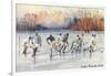 Old Time Hockey on Lake Placid, New York-null-Framed Art Print