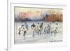 Old Time Hockey on Lake Placid, New York-null-Framed Art Print