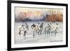 Old Time Hockey on Lake Placid, New York-null-Framed Art Print