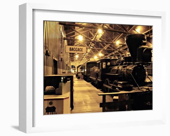 Old Time Railroad Station, Sacramento, California-George Oze-Framed Photographic Print