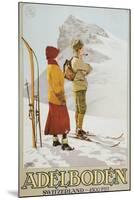 Old Time Skiers, Adelboden, Switzerland-null-Mounted Art Print