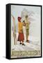 Old Time Skiers, Adelboden, Switzerland-null-Framed Stretched Canvas