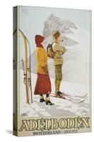 Old Time Skiers, Adelboden, Switzerland-null-Stretched Canvas