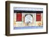 Old Tin Building with Red Shutters, Apalachicola, Florida, USA-Joanne Wells-Framed Photographic Print