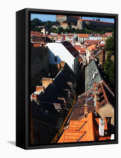 Old Town and Bratislava Castle From St. Michael's Tower, Bratislava, Slovakia-Glenn Beanland-Framed Stretched Canvas