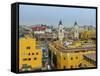 Old Town and Cathedral, elevated view, Lima, Peru, South America-Karol Kozlowski-Framed Stretched Canvas