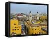 Old Town and Cathedral, elevated view, Lima, Peru, South America-Karol Kozlowski-Framed Stretched Canvas