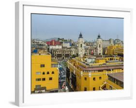 Old Town and Cathedral, elevated view, Lima, Peru, South America-Karol Kozlowski-Framed Photographic Print