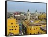 Old Town and Cathedral, elevated view, Lima, Peru, South America-Karol Kozlowski-Framed Stretched Canvas