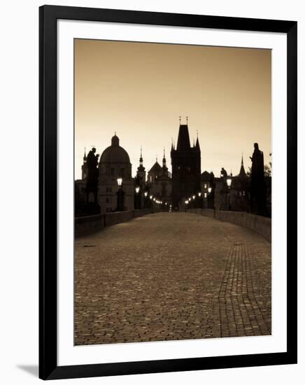 Old Town and Charles Bridge at Dawn, Prague, Czech Republic-Doug Pearson-Framed Photographic Print