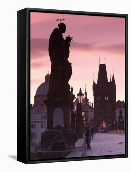 Old Town and Charles Bridge at Dawn, Prague, Czech Republic-Doug Pearson-Framed Stretched Canvas