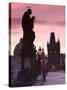 Old Town and Charles Bridge at Dawn, Prague, Czech Republic-Doug Pearson-Stretched Canvas