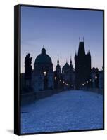 Old Town and Charles Bridge at Dawn, Prague, Czech Republic-Doug Pearson-Framed Stretched Canvas