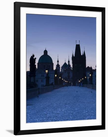 Old Town and Charles Bridge at Dawn, Prague, Czech Republic-Doug Pearson-Framed Photographic Print