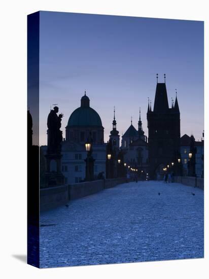 Old Town and Charles Bridge at Dawn, Prague, Czech Republic-Doug Pearson-Stretched Canvas