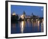 Old Town and Charles Bridge at Dusk, Prague, Czech Republic-Doug Pearson-Framed Photographic Print